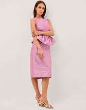 Dahlia Peplum Midi Dress, Purple (LILAC), large