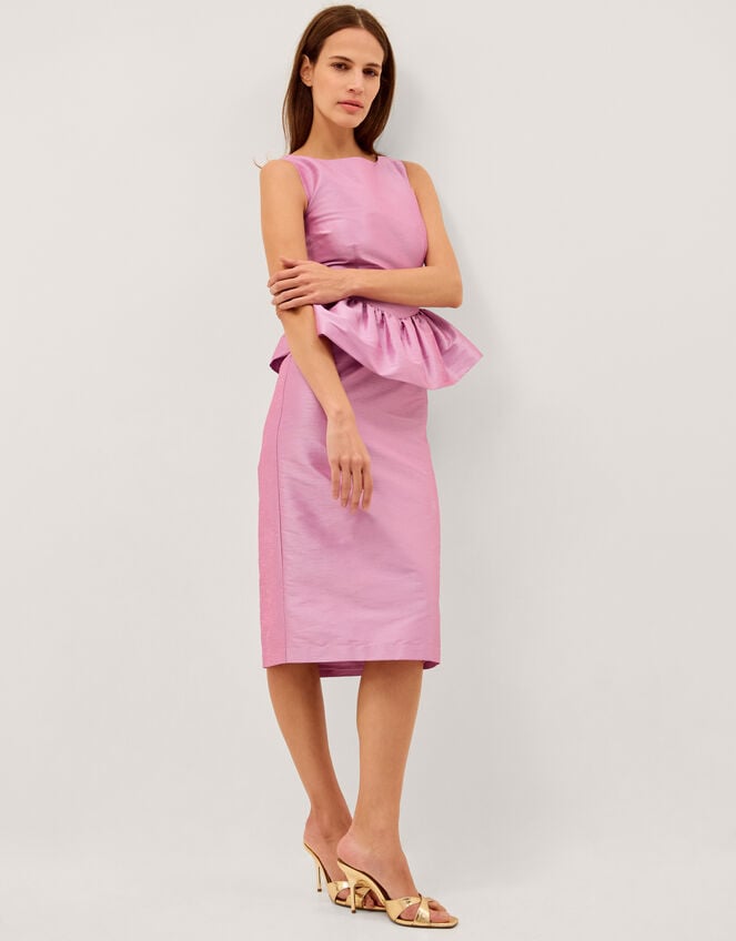 Dahlia Peplum Midi Dress, Purple (LILAC), large