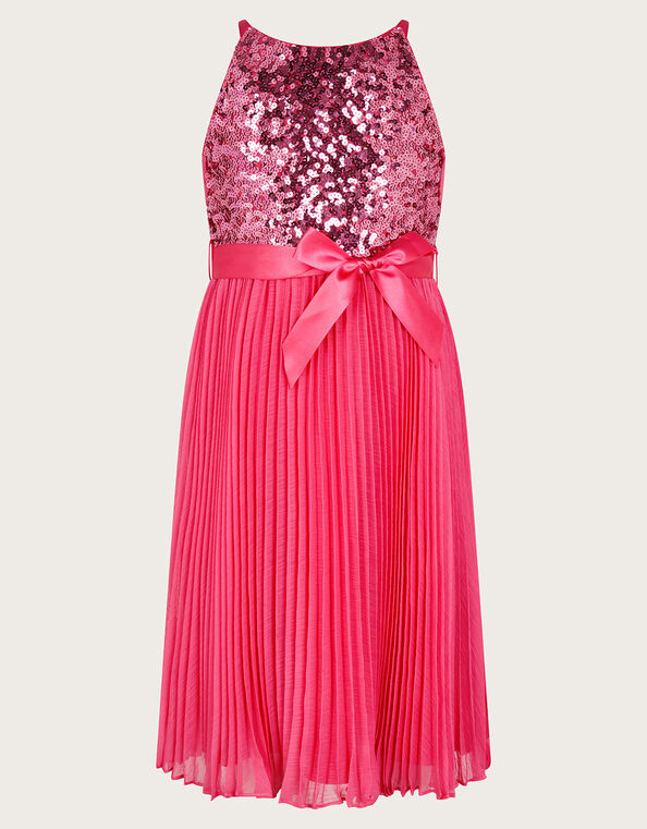 Sequin Pleated Truth Dress, Pink (MAGENTA), large