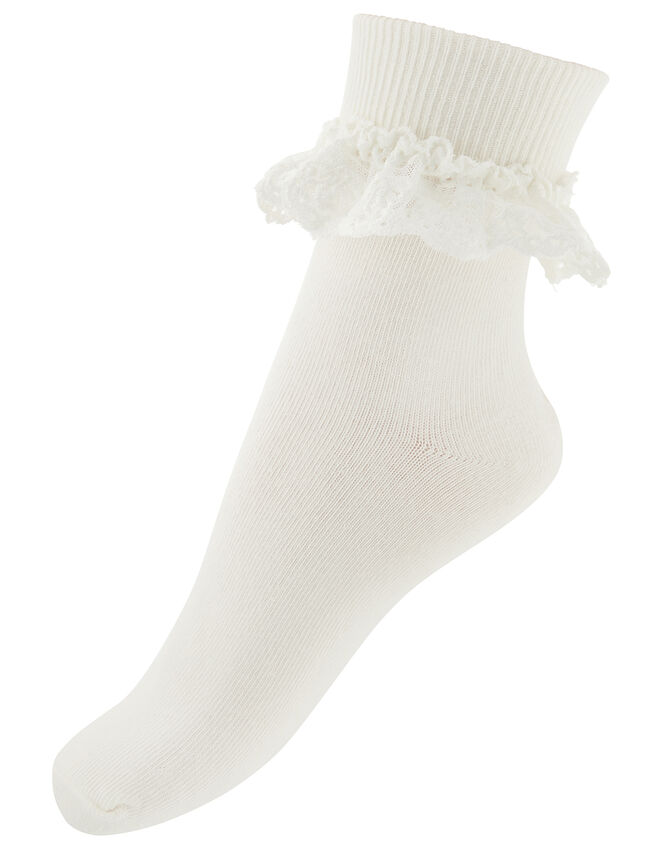 Olivia Bow Lace Sock, Ivory (IVORY), large