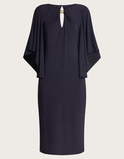 Fee Flute Sleeve Dress, Blue (NAVY), large