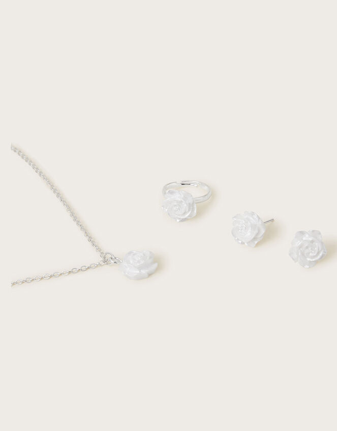 Pearly Flower Bridesmaid Jewellery Set, , large