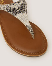 Immy Animal Print Leather Toe Post Sandals, Natural (NEUTRAL), large