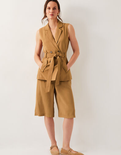 Nina Tailored Longline Shorts, Brown (TOBACCO), large