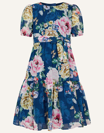 Roseanna Floral Chiffon Dress Blue, Blue (NAVY), large