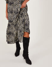 Long Slouch Suede Boots, Black (BLACK), large