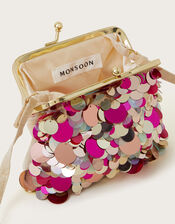 Sequin Clip Frame Mini Bag, , large