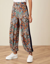 Tie Print Hareem Trousers, Blue (BLUE), large