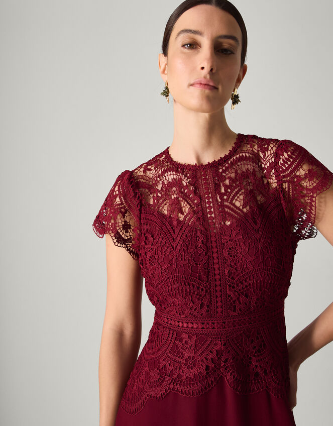 Monica Lace Bridesmaid Dress Red