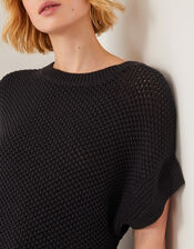 Sofie Slouchy Short Sleeve Jumper, Black (BLACK), large