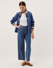 Harper Short Wide Leg Jeans, Blue (DENIM BLUE), large