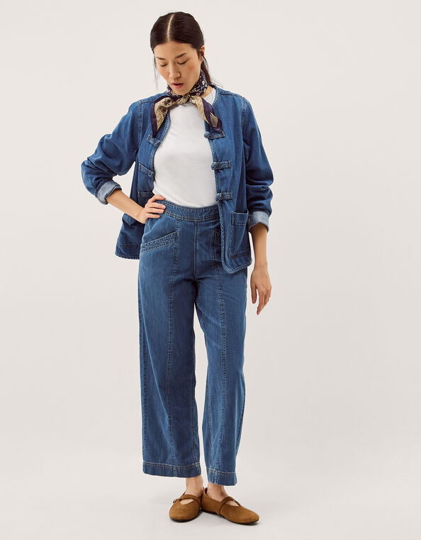 Harper Short Wide Leg Jeans, Blue (DENIM BLUE), large