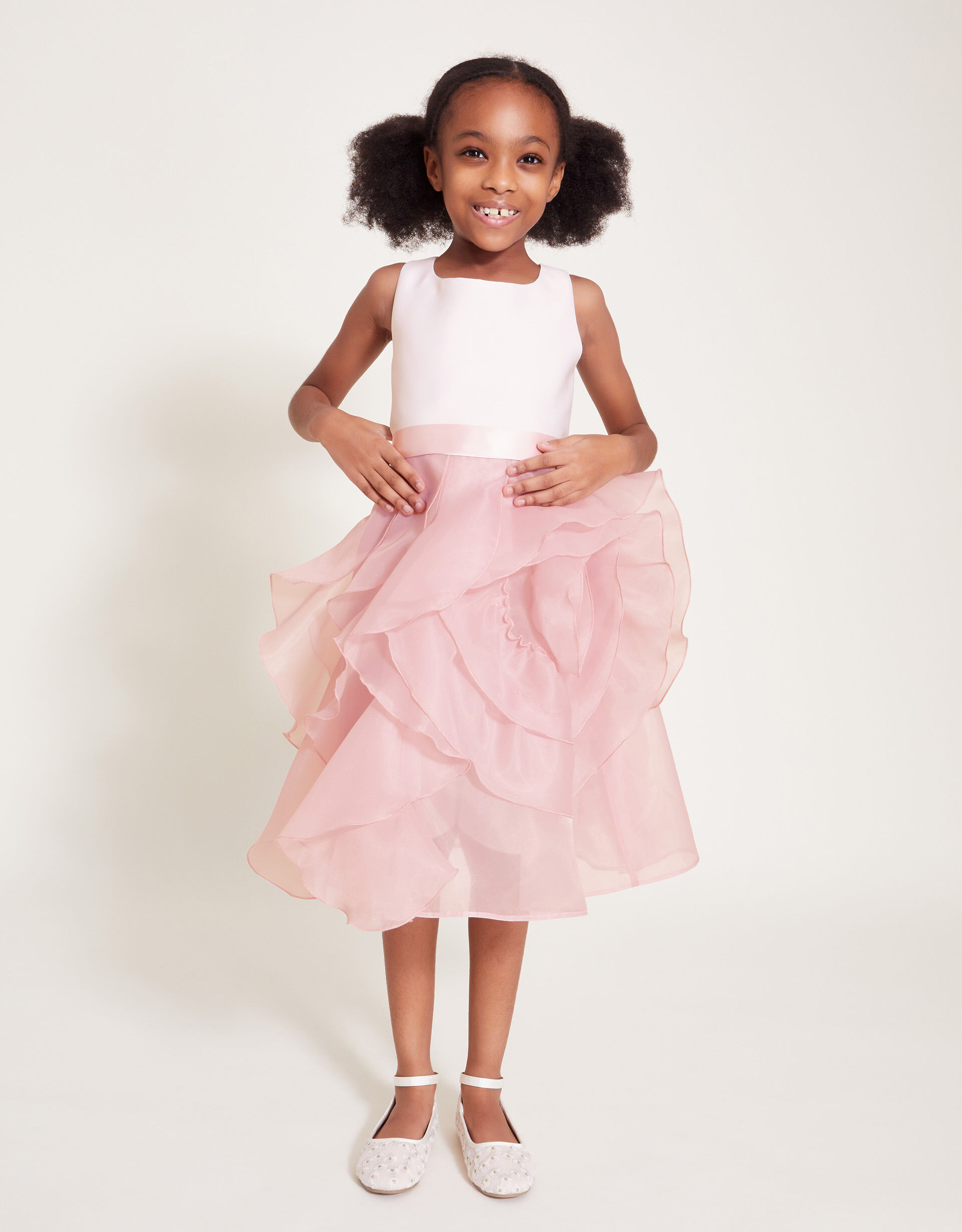 monsoon junior bridesmaid dresses BABARONI Scoop Neck Pleated Long Junior Bridesmaid Dresses Taupe, Taupe / J4 main image 0