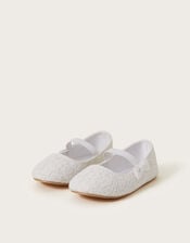 Baby Lace Bow Walker Shoes, Ivory (IVORY), large