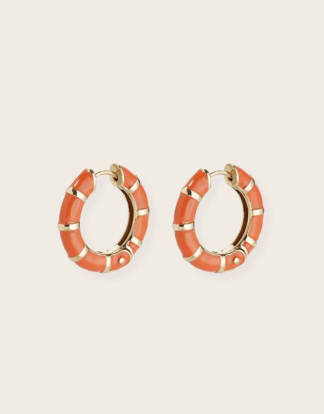 Gas Bijoux Enamel Gold-Plated Hoop Earrings, , large