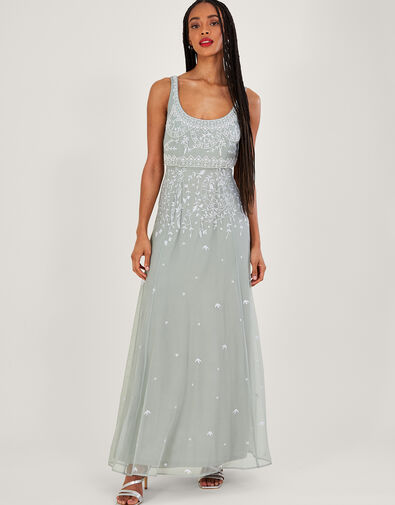 Eugiene Embroidered Maxi Dress, Green (SAGE), large