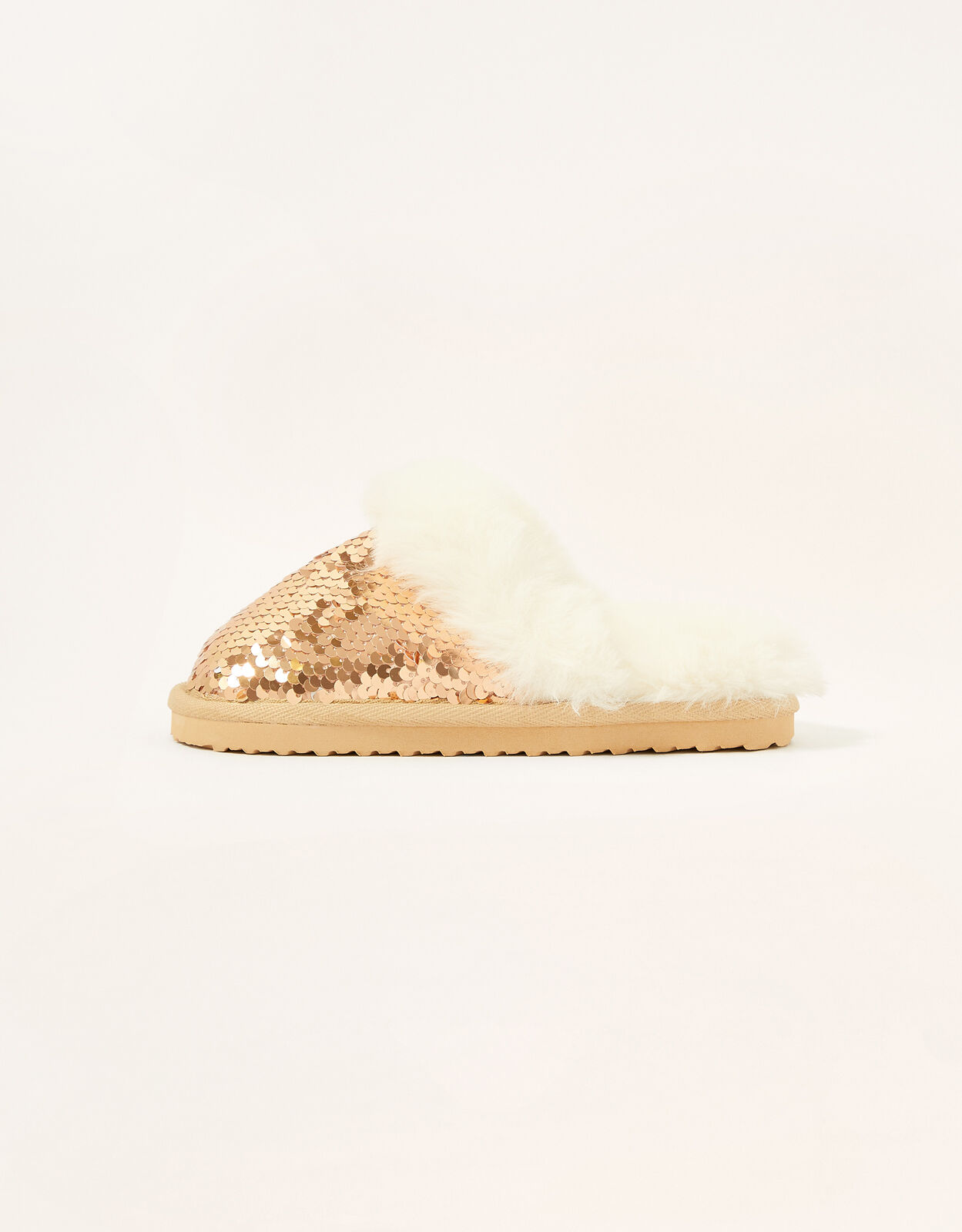 Gold deals fluffy slippers