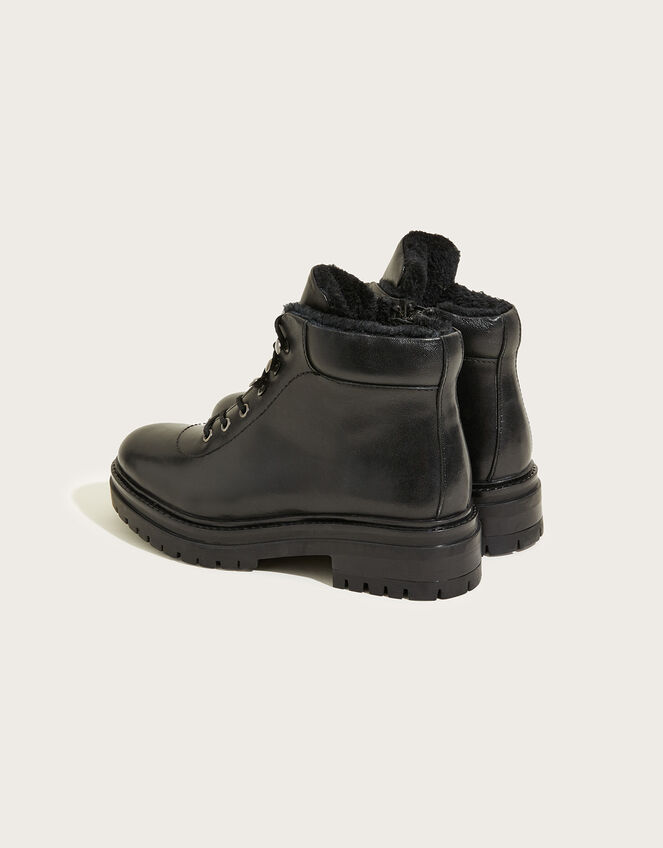 Leather Walking Boots, Black (BLACK), large