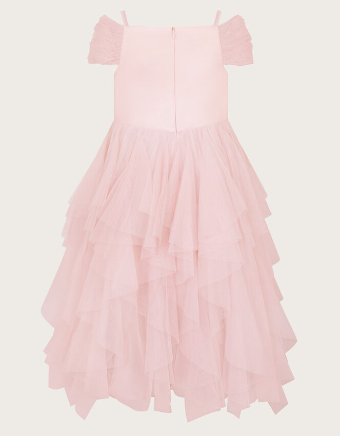 Scarlett Bardot Tulle Ruffle Dress, Pink (PINK), large