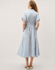 Dory Stripe Midi Shirt Dress, Blue (BLUE), large