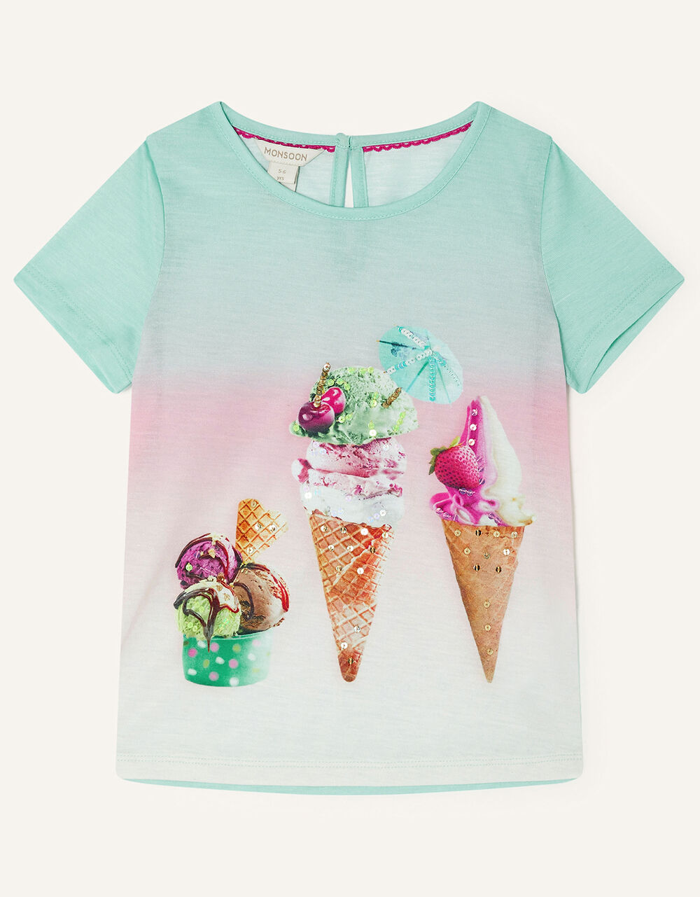 Children Girls 3-12yrs | Ombre Ice Cream T-Shirt Blue - TF61681