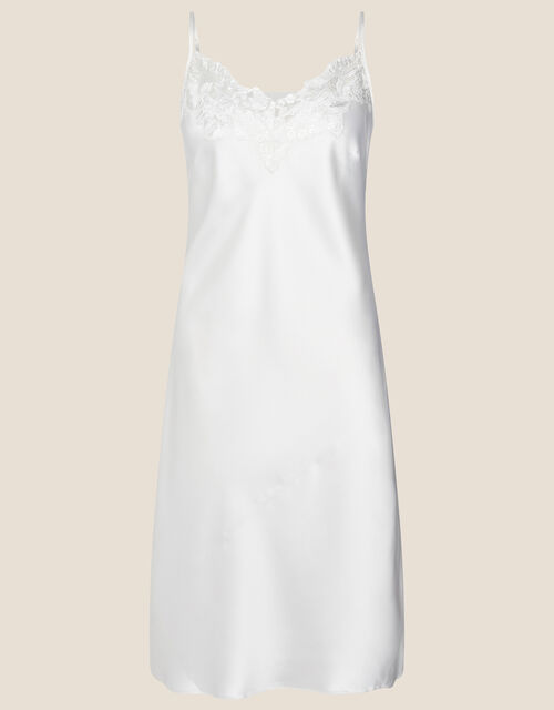 Bridal Lace Satin Night Dress, Ivory (IVORY), large