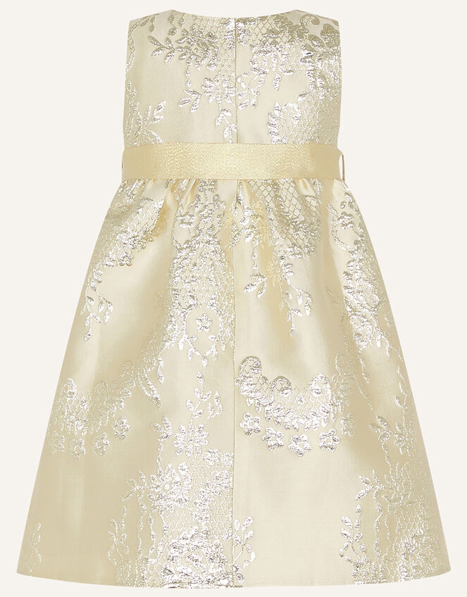Amira Jacquard Dress, Gold (GOLD), large