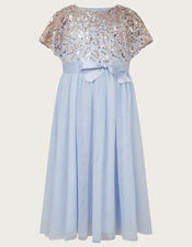Truth Cape Sleeve Sequin Dress, Blue (PALE BLUE), large