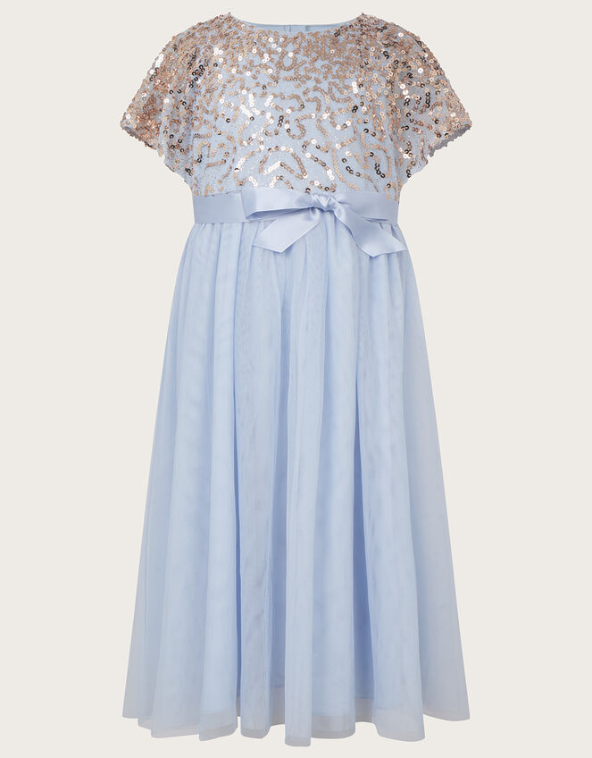 Truth Cape Sleeve Sequin Dress, Blue (PALE BLUE), large