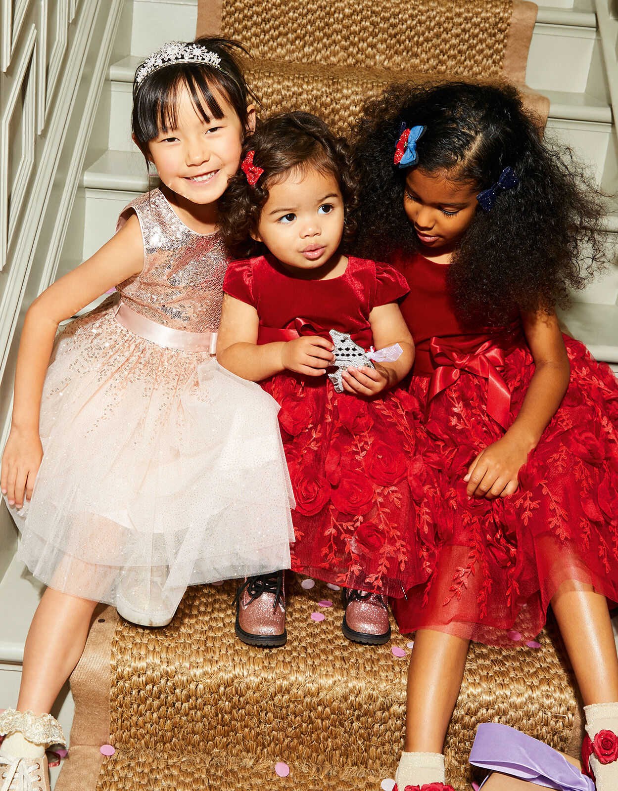 Safire Glitter Layered Dress Gold
