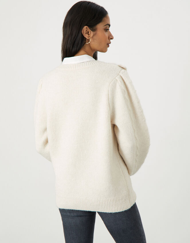Applique Stitchy Jumper, Ivory (IVORY), large