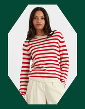 Chinti & Parker Wool Elbow Patch Jumper, Red (RED), large