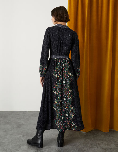 Louise Placement Print Dress, Black (BLACK), large