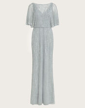 Elizabeth Embellished Maxi Dress in Recycled Polyester, Green (GREEN), large
