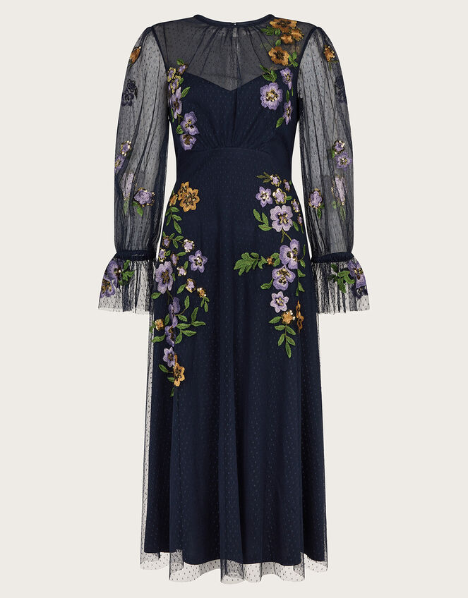 Phoebe Embellished Tea Dress, Blue (NAVY), large