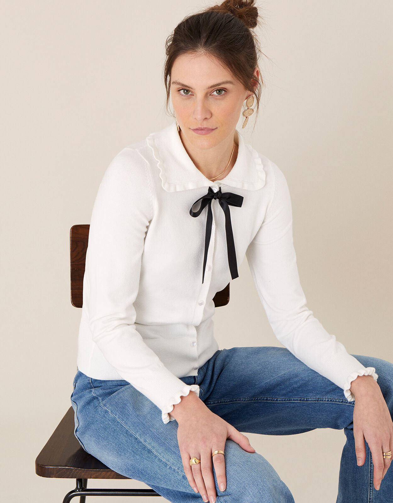 Cardigan bow deals tie