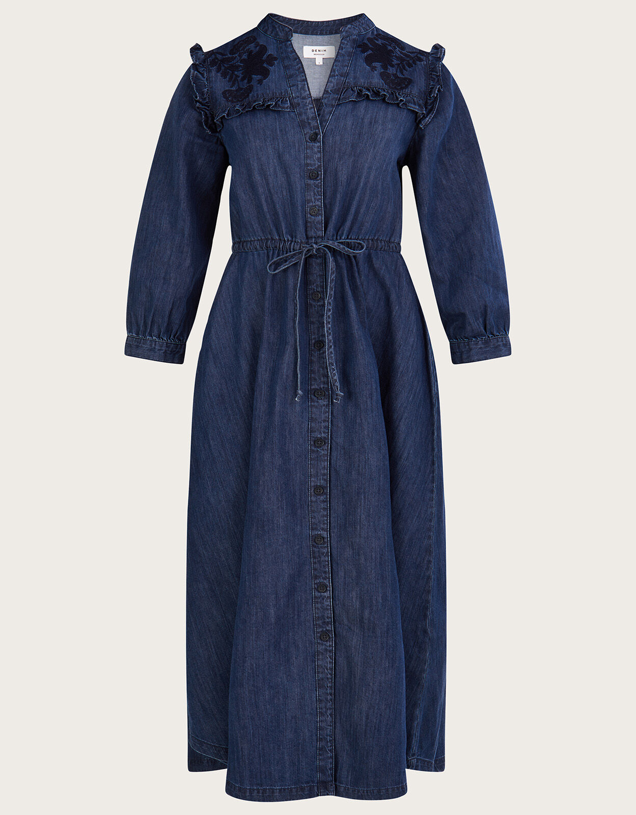 Long sleeve sale maxi denim dress