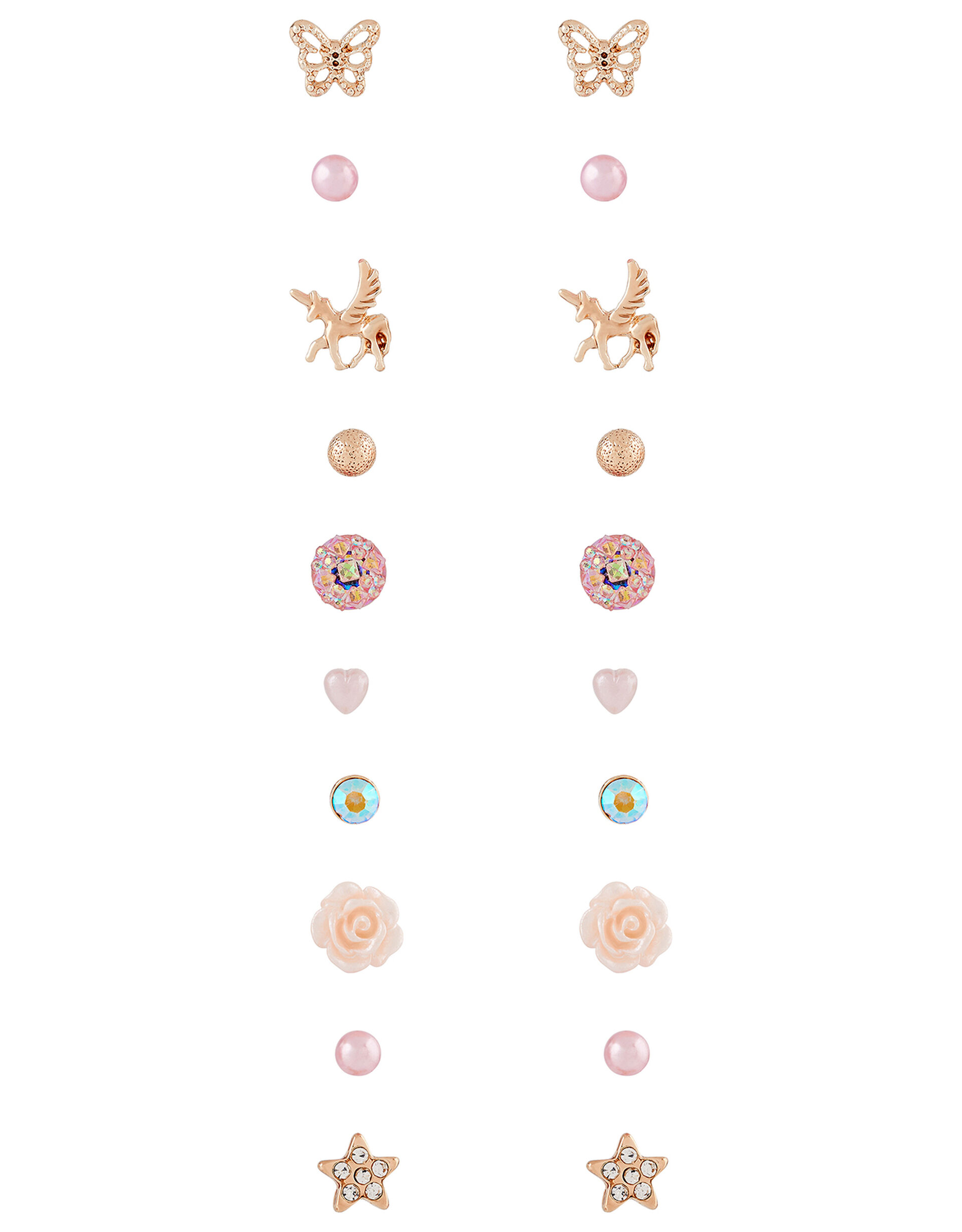 Unicorn and Mixed Motif Stud Earring Multipack, , large