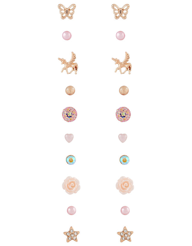 Unicorn and Mixed Motif Stud Earring Multipack, , large