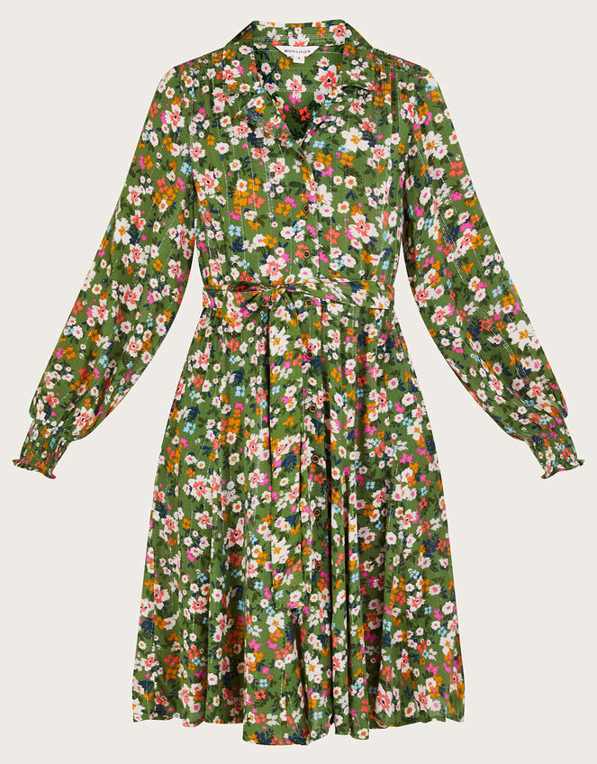 Ditsy Floral Dress, Green (GREEN), large
