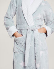 Star Print Dressing Gown, Grey (GREY), large