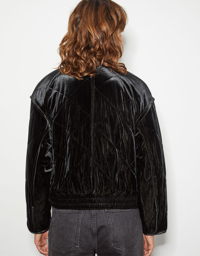 Violet Velvet Bomber Jacket, Blue (PETROL), large