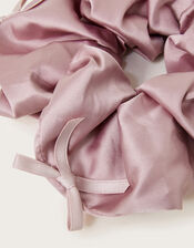 Large Satin Bow Hair Scrunchie, Pink (PINK), large