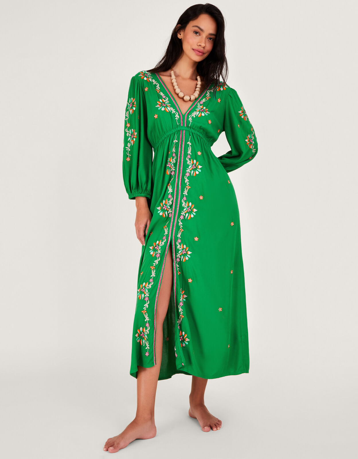 Green shop kaftan dress