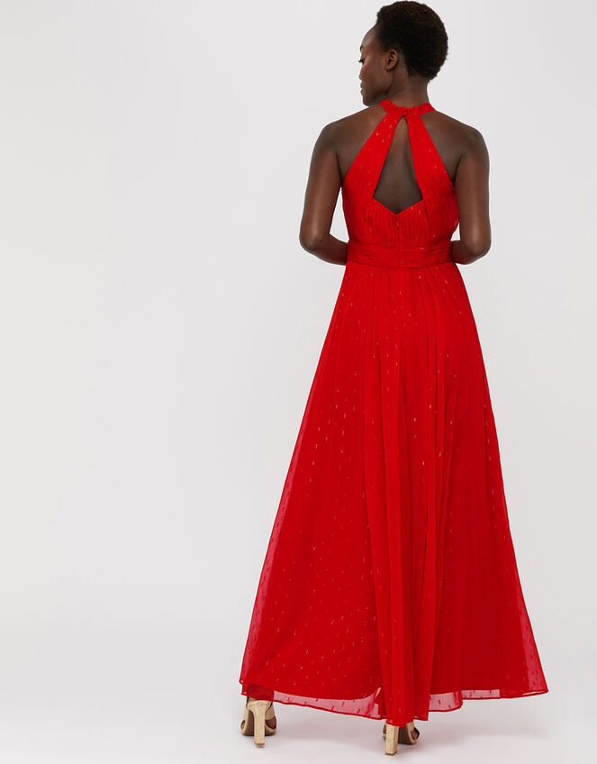 Brie Shimmer Dobby Maxi Dress, Red (RED), large
