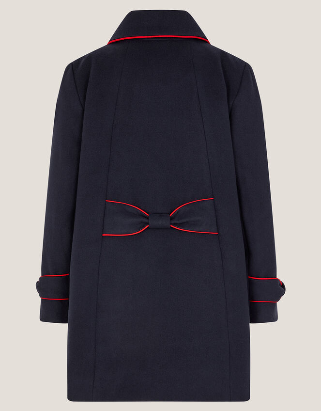 Piped Bow Coat, Blue (NAVY), large