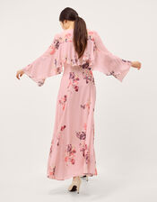 Amber Floral Cape Maxi Dress, Pink (PINK), large