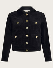 Oriana Four-Pocket Crop Jacket, Black (BLACK), large