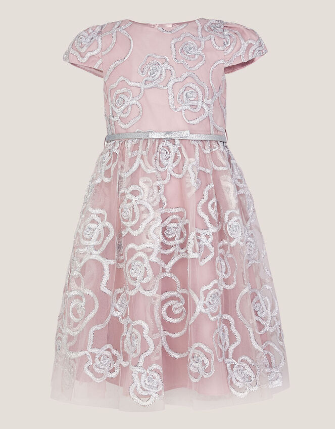 Rose Tinsel Party Dress, Pink (PINK), large