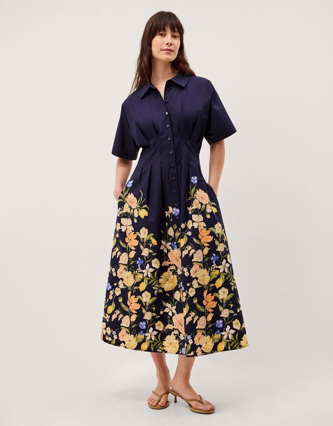 Suri Floral Print Midi Dress, Blue (NAVY), large